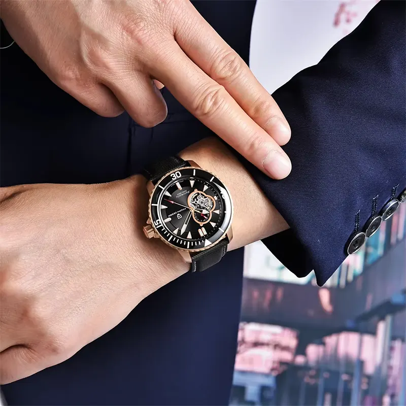 Pagani Design Fifty Fathoms Open Heart Black Dial Men's Watch | PD-1674