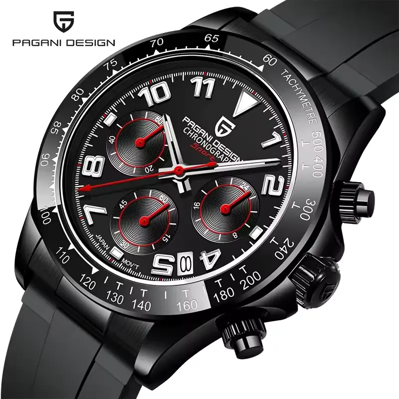 Pagani Design Daytona Chronograph Black Dial Men's Watch | PD-1687