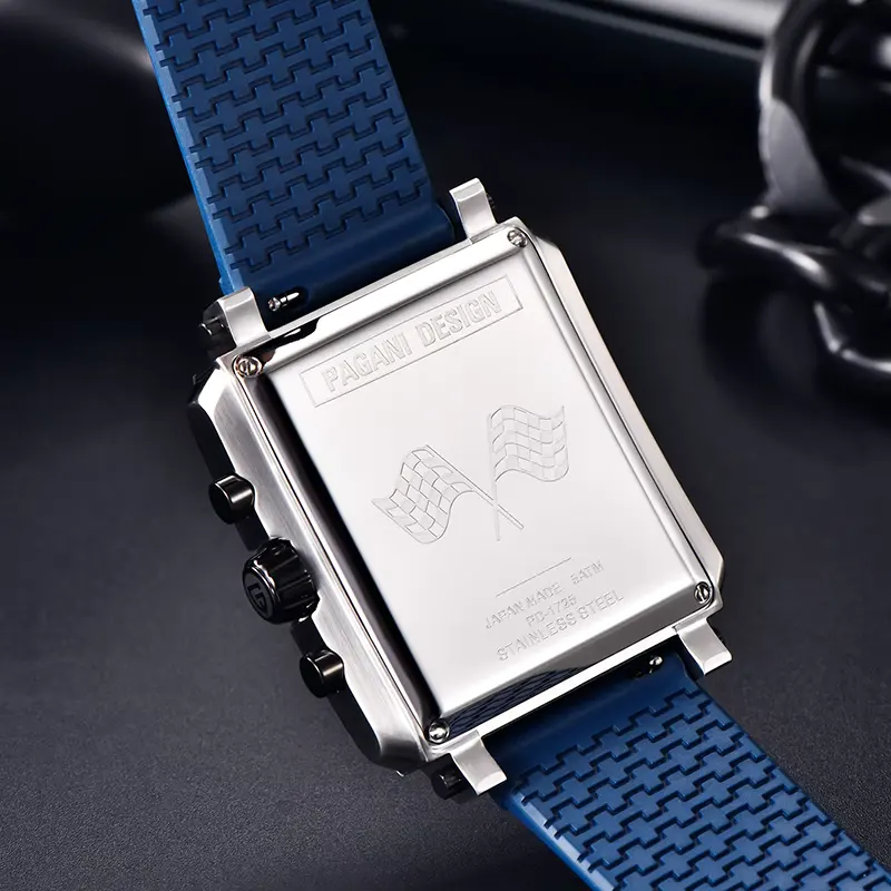 Pagani Design PD-1725 Racing Series Blue Silicone Strap Men's Watch