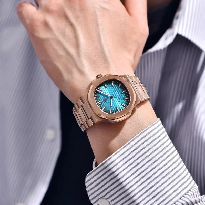Pagani Design Nautilus Blue Dial Rose Gold-Tone Men's Watch | PD-1728