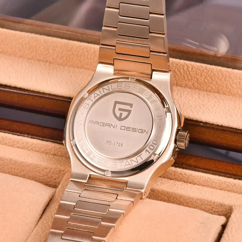 Pagani Design Nautilus Blue Dial Rose Gold-Tone Men's Watch | PD-1728