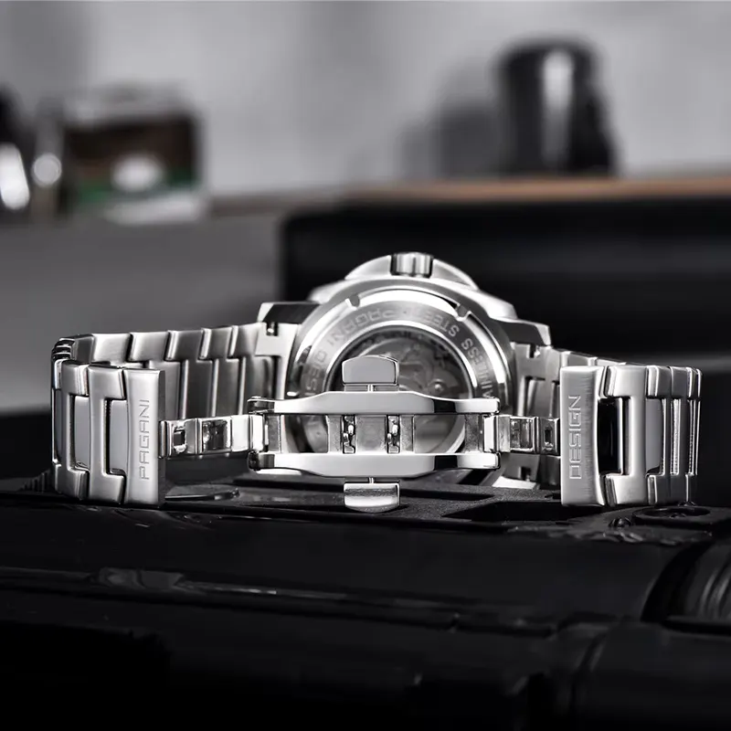 Pagani Design PD-1736 Automatic Open Heart Black Dial Men's Watch