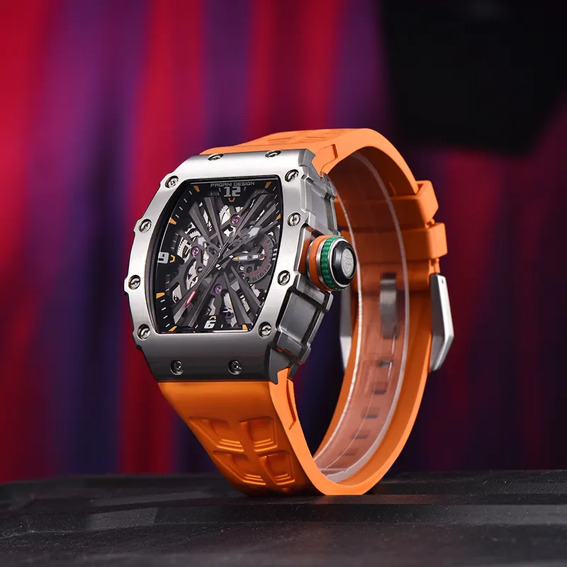 Pagani Design PD-1738 Black Dial Orange Strap Men's Watch