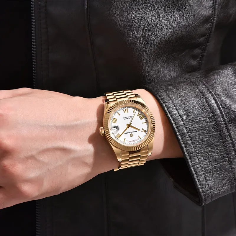 Pagani Design PD-1752 Day-Date White Dial Gold-tone Men's Watch