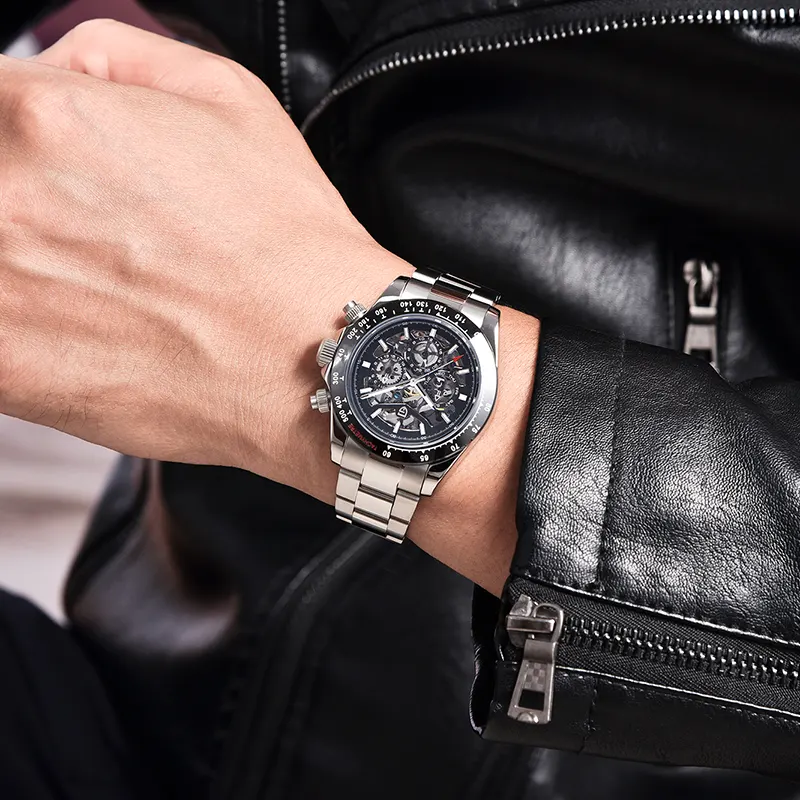 Pagani Design Daytona Skeleton Automatic Black Dial Men's Watch | PD-1777