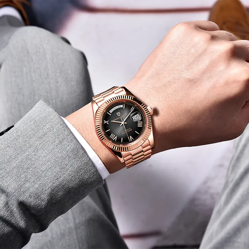 Pagani Design Day-Date 40mm Rose Gold Dial Men's Watch | PD-1783