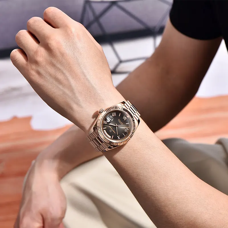 Pagani Design Day-Date 40mm Rose Gold Dial Men's Watch | PD-1783