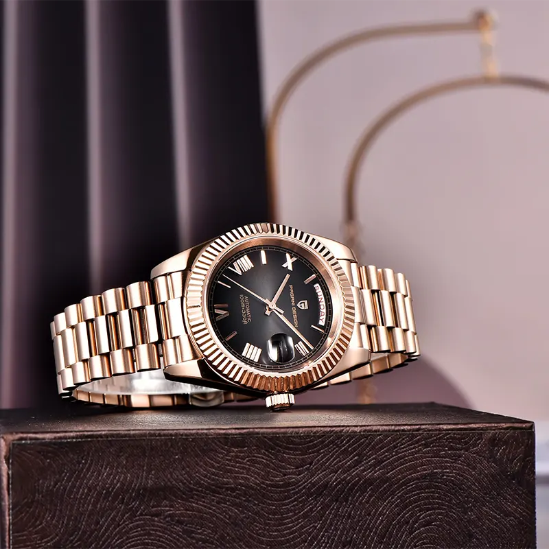 Pagani Design Day-Date 40mm Rose Gold Dial Men's Watch | PD-1783
