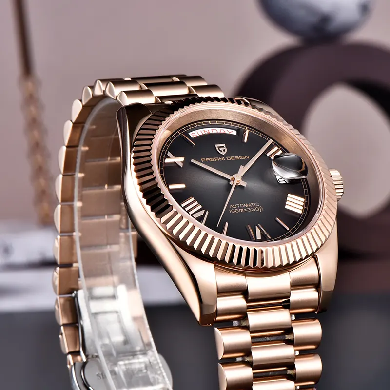 Pagani Design Day-Date 40mm Rose Gold Dial Men's Watch | PD-1783