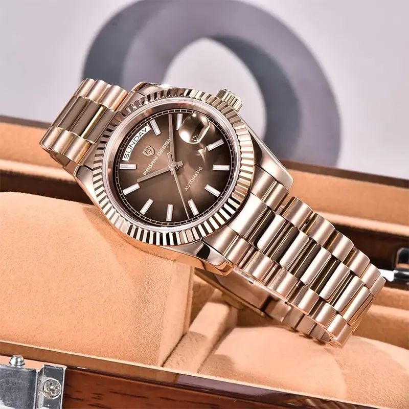 Pagani Design PD-1783 Day-Date 40mm Brown Dial Men's Watch