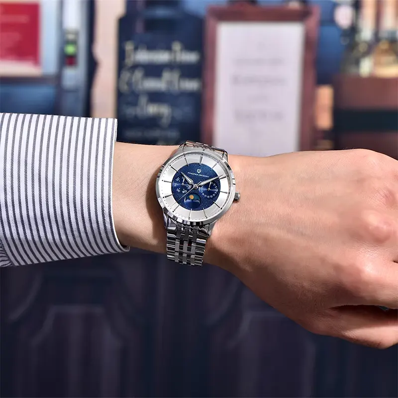 Pagani Design Vintage Inspiration Moonphase Blue Dial Men's Watch | PD-1795