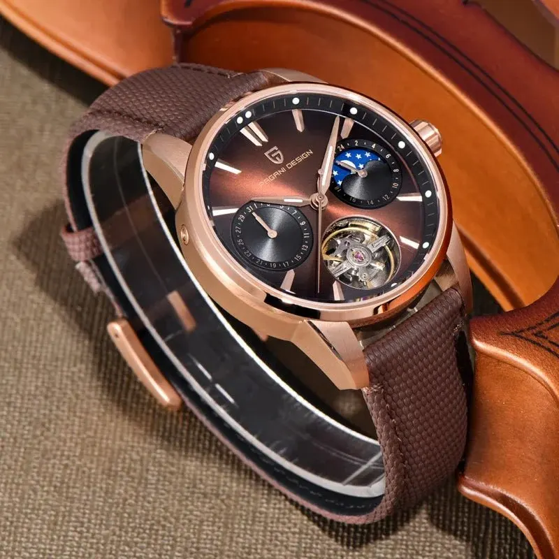 Pagani Design Tourbillon Moonphase Brown Dial Automatic Men's Watch | PD-YS021