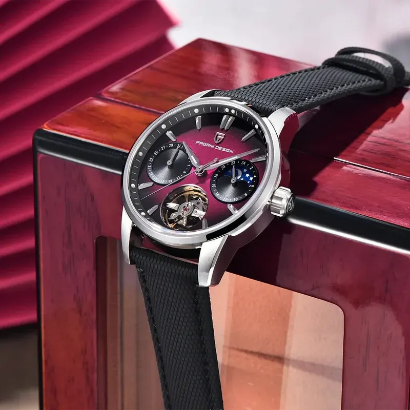 Pagani Design Tourbillon Moonphase Purple Dial Automatic Men's Watch | PD-YS021