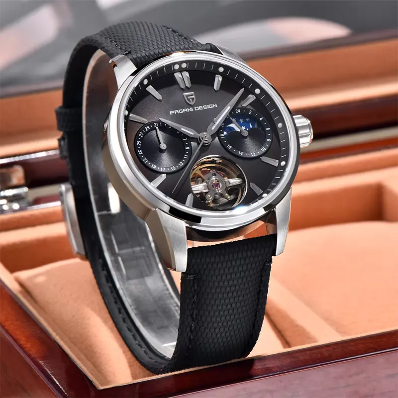 Pagani Design Tourbillon Moonphase Grey Dial Automatic Men's Watch | PD-YS021