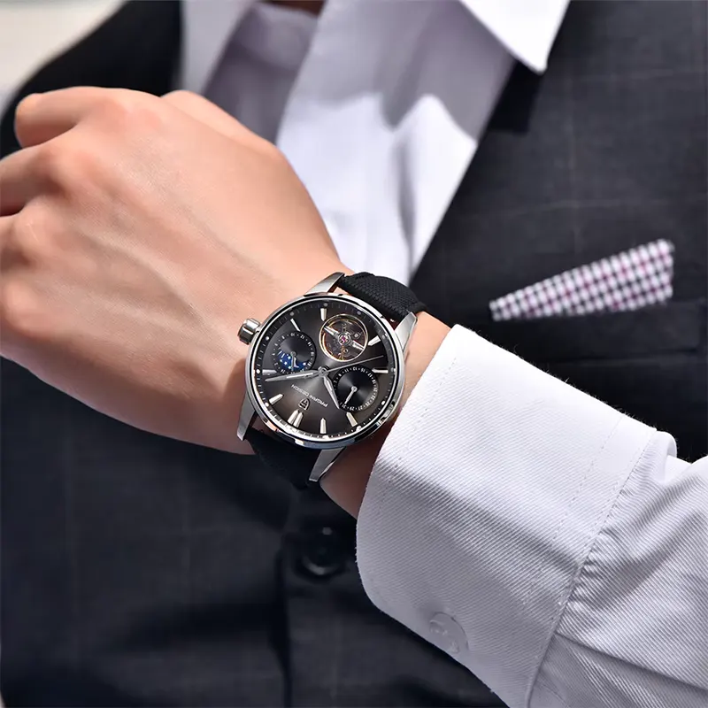 Pagani Design Tourbillon Moonphase Grey Dial Automatic Men's Watch | PD-YS021