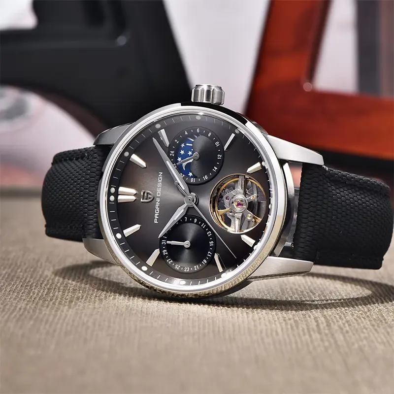 Pagani Design Tourbillon Moonphase Grey Dial Automatic Men's Watch | PD-YS021