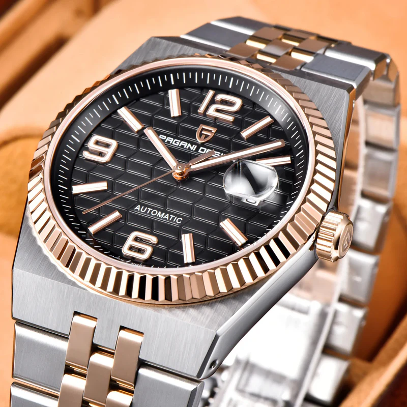 Pagani Design Land Dweller Two-Tone Black Dial Men's Watch | PD-YS027