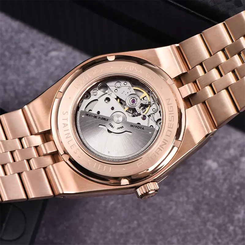 Pagani Design Land Dweller Rose-Tone Black Dial Men's Watch | PD-YS027