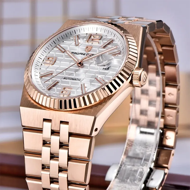 Pagani Design Land Dweller Rose-Tone Silver Dial Men's Watch | PD-YS027