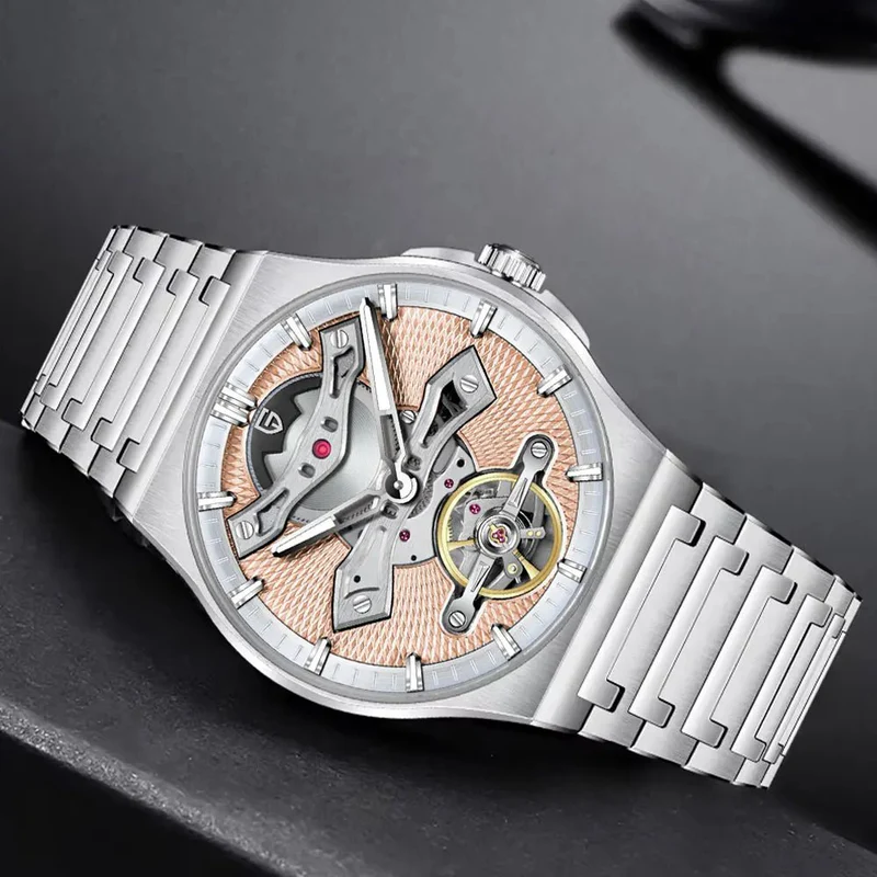 Pagani Design Tourbillon Salmon Pink Dial Automatic Men's Watch | PD-YS028