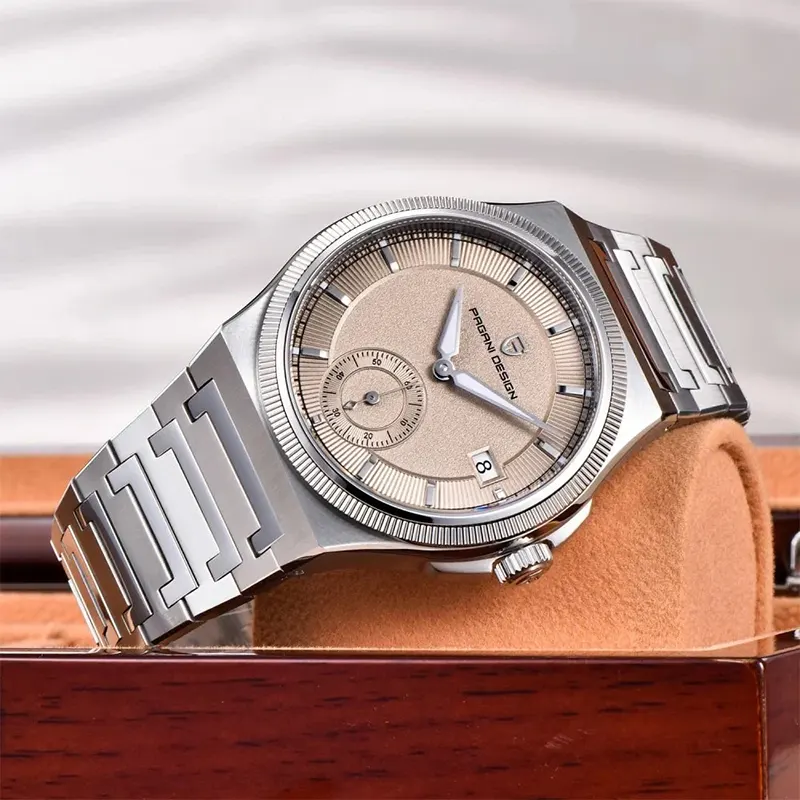 Pagani Design Octagonal Champagne Textured Dial Automatic Men's Watch | PD-YS029