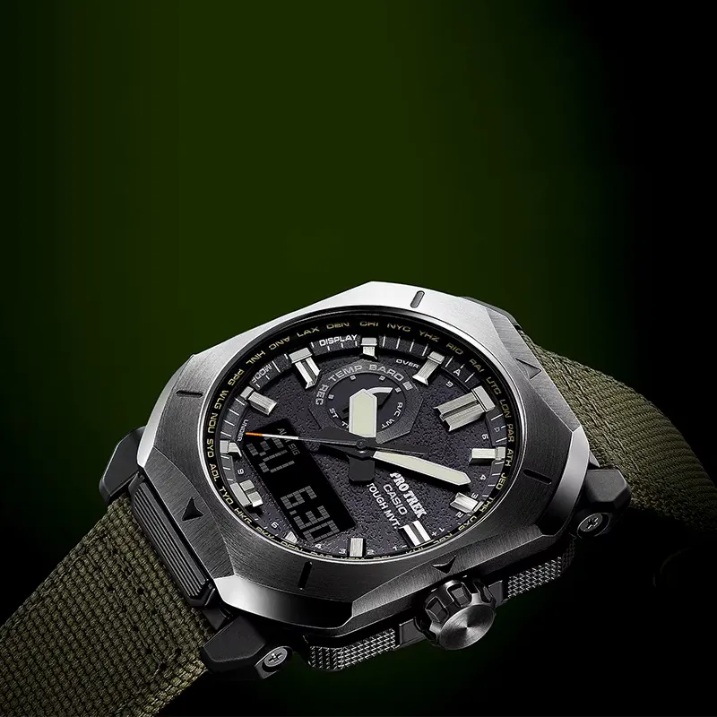 Casio PRW-6900YB-3CR Orologio Unisex Solare | Sensore Triplo, RadioControllato, Cinturino In Cordura | Per Avventure Outdoor