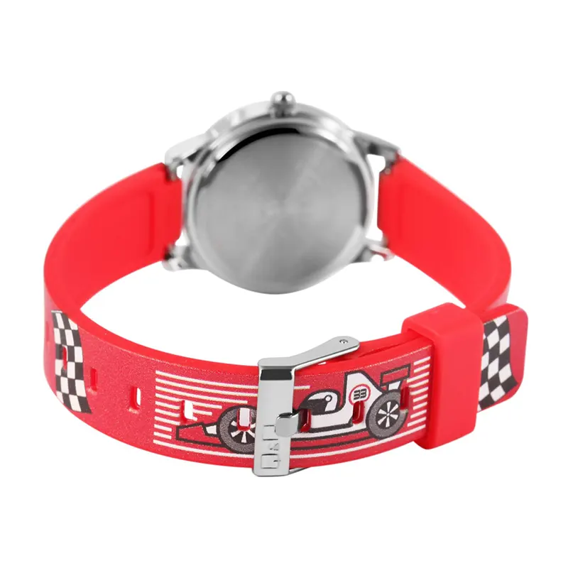 Q&Q QC29J334Y White Dial Resin Red Strap Watch