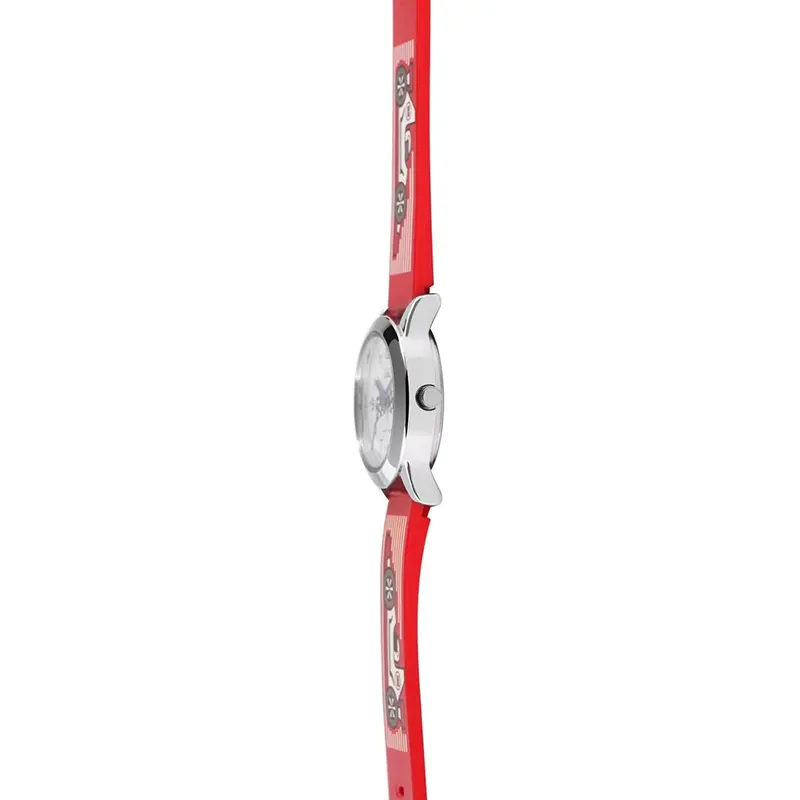 Q&Q QC29J334Y White Dial Resin Red Strap Watch