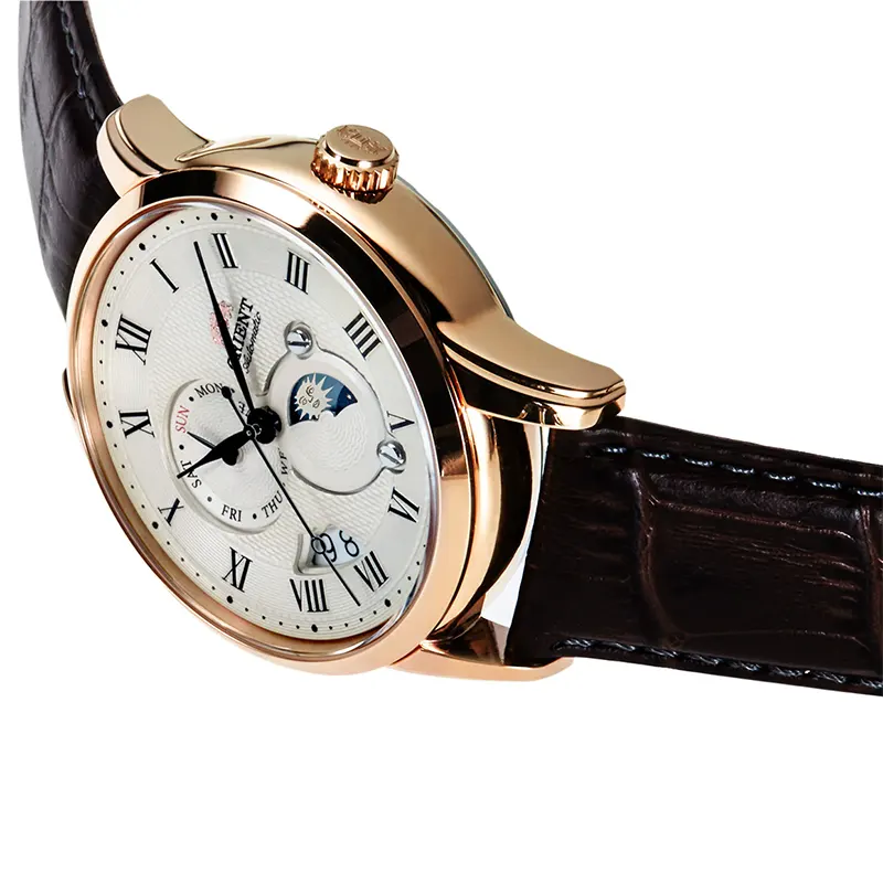 Orient Bambino Sun & Moon Cream Dial Automatic Men's Watch | RA-AK0007S
