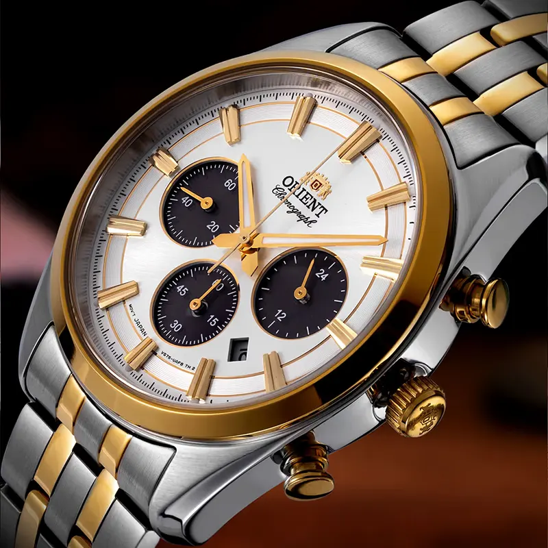 Orient Contemporary Solar Chronograph Panda Dial Men's Watch | RA-TX0302S