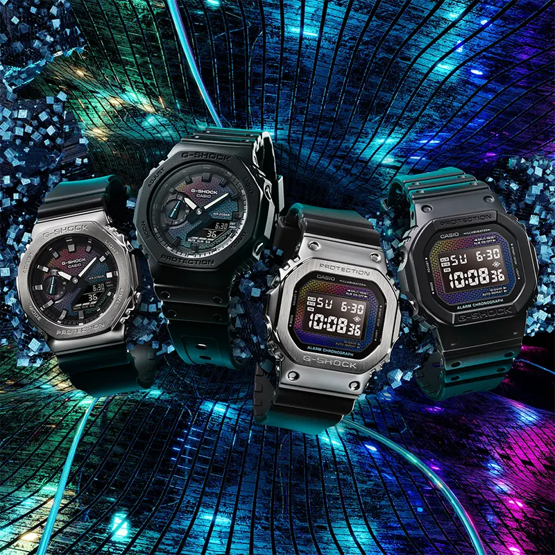 Casio G-Shock Rainbow Brick Wall Pattern Dial Men's Watch | GA-2100RW-1A