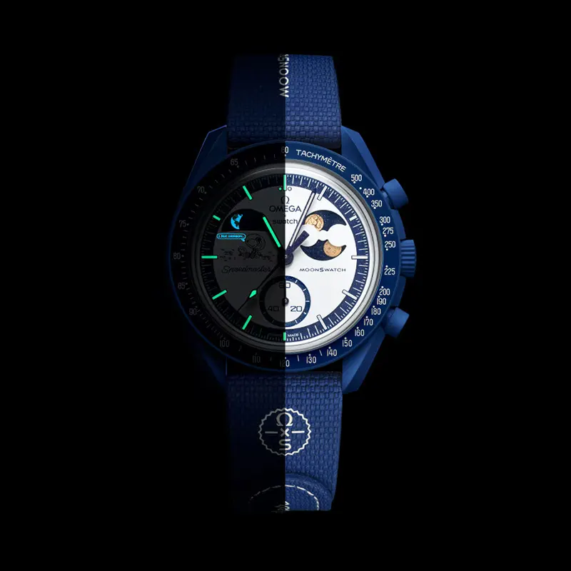 Omega x Swatch Mission to Earthphase Moonshine Gold Bioceramic Men's Watch | S033N703L