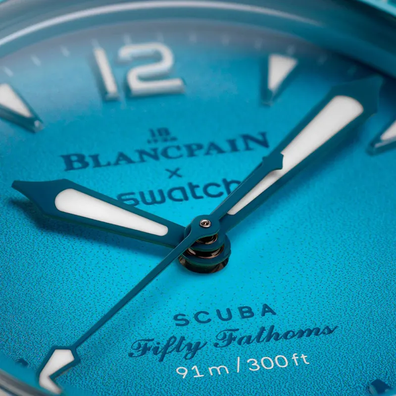 Blancpain X Swatch Fifty Fathoms Blue Lagoon Automatic Men's Watch | S035L400