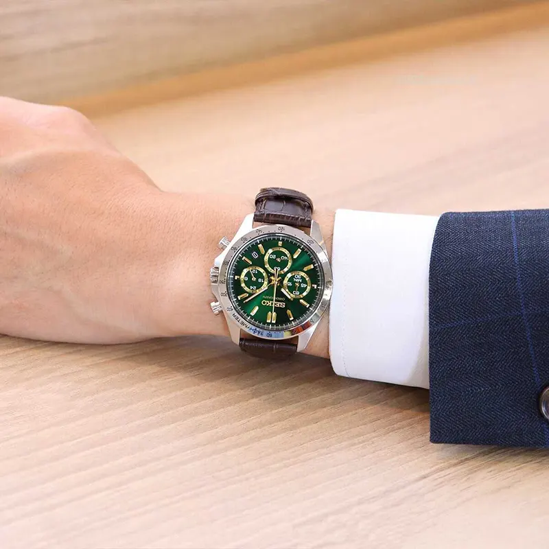 Seiko Spirit Chronograph Green Dial Men 