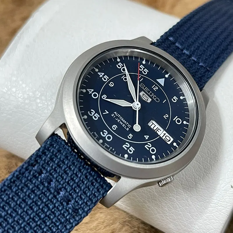 Seiko 5 Blue Dial Blue Nylon Strap Automatic Men's Watch | SNK807K2