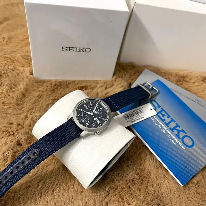 Seiko 5 Blue Dial Blue Nylon Strap Automatic Men's Watch | SNK807K2