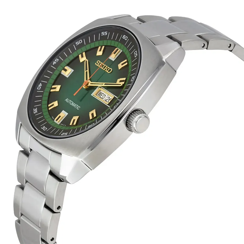 Seiko Recraft Automatic Green Dial Day-Date Men's Watch | SNKM97