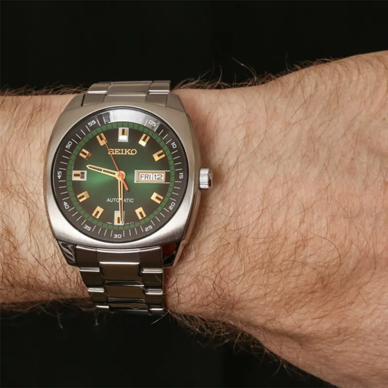 Seiko Recraft Automatic Green Dial Day-Date Men's Watch | SNKM97