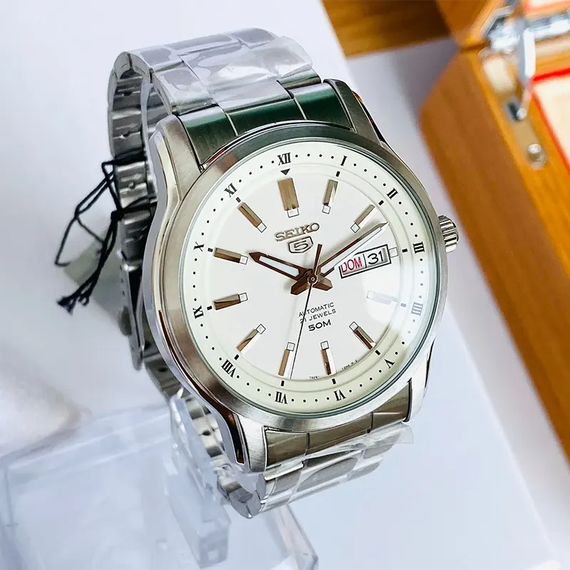 Seiko 5 Automatic White Dial Men’s Watch | SNKP09K1