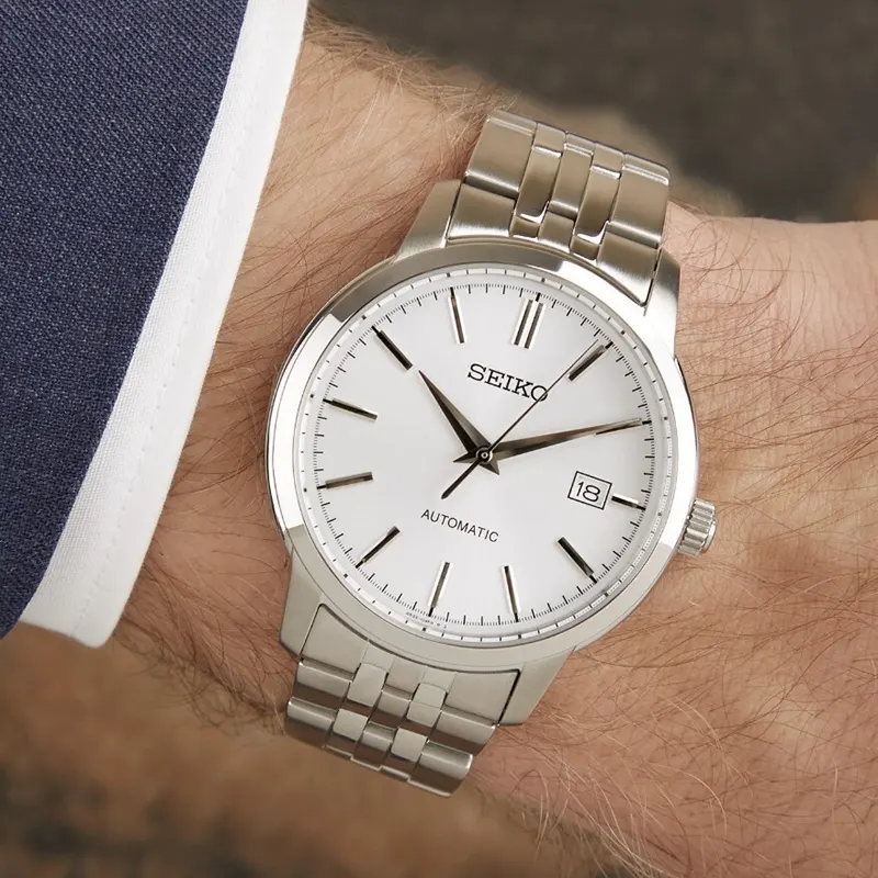 Seiko Essentials Silver Dial Dress Automatic Men’s Watch | SRPH85K1