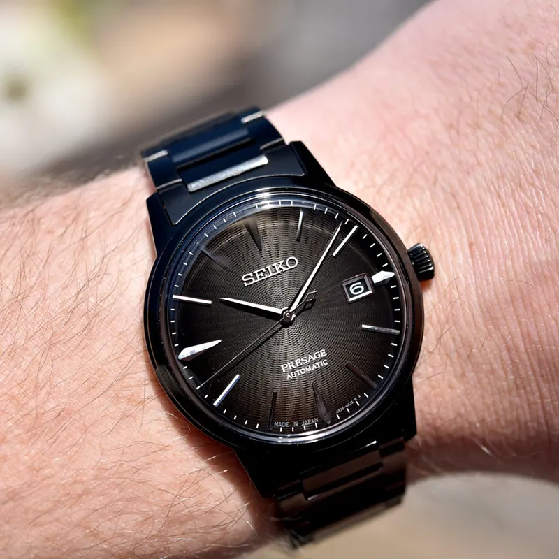 Seiko Presage Cocktail Time 'The Black Velvet' Black Dial Men's Watch | SRPJ15J1