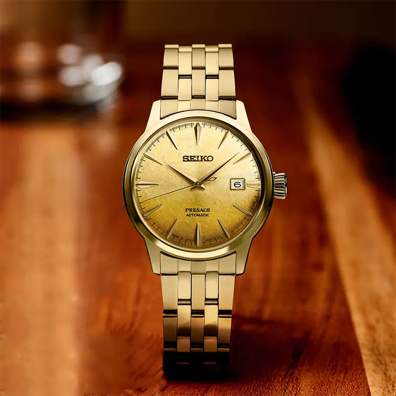 Seiko Presage Cocktail Time 'Beer Julep' Gold-Tone Men's Watch | SRPK46