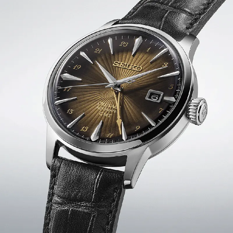 Seiko Presage Cocktail Time 'Rusty Nail' GMT Automatic Men's Watch | SSK039J1