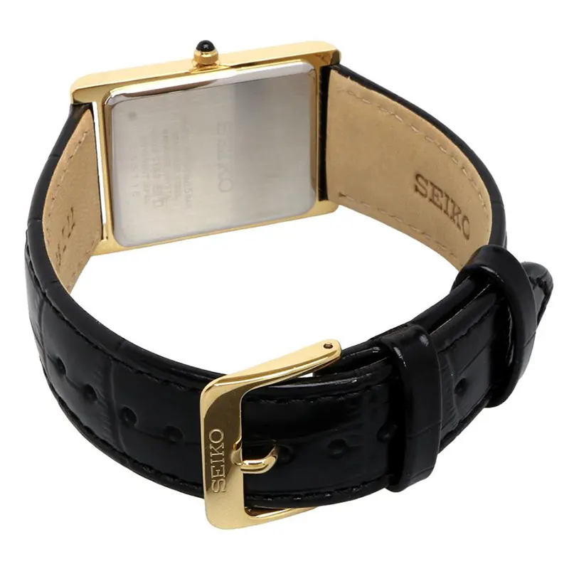 Seiko Conceptual White Dial Black Leather Men's Watch | SWR104P1