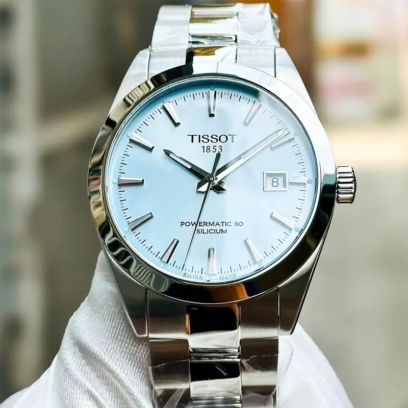 Tissot Gentleman Powermatic 80 Silicium Ice Blue Dial Men's Watch | T127.407.11.351.00