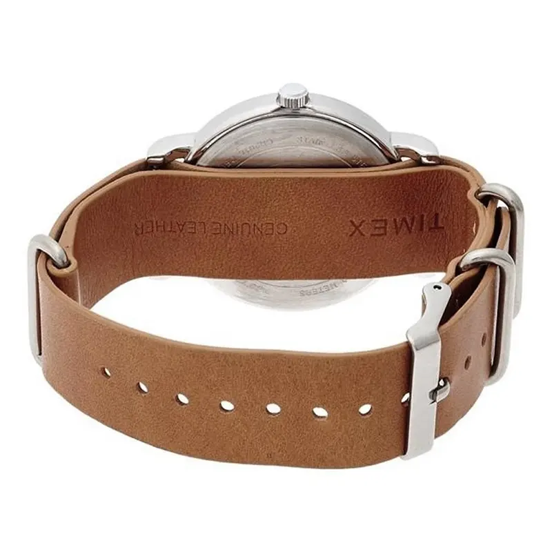 Timex Weekender Cream Dial Leather Strap Men's Watch | T2P492