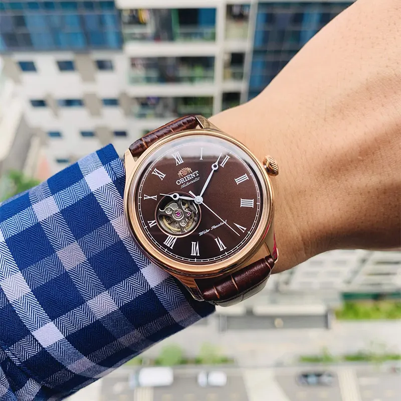Orient Envoy Open Heart Brown Dial Automatic Men's Watch | AG00001T