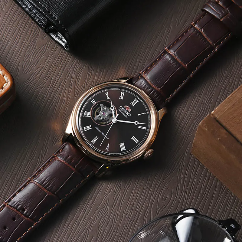 Orient Envoy Open Heart Brown Dial Automatic Men's Watch | AG00001T