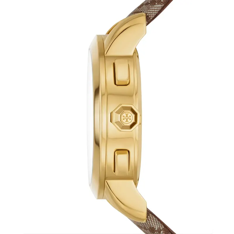 Tory Burch The Tory Gold-Tone Jacquard Leather Ladies Watch | TBW1050