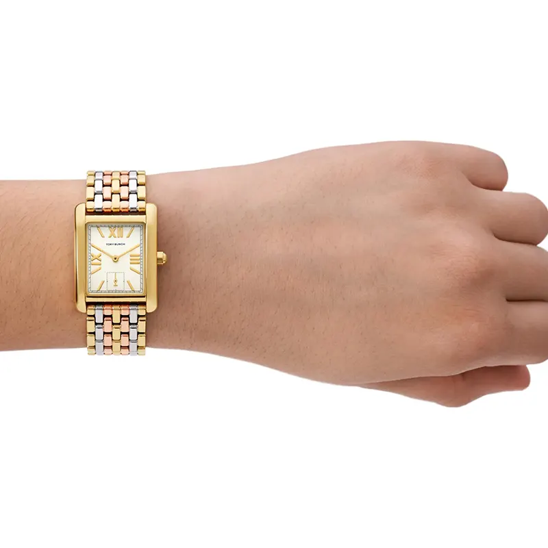 Tory Burch Eleanor White Dial Tri-Tone Ladies Watch | TBW1078